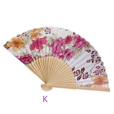 

〖Follure〗Vintage Bamboo Folding Hand Held Flower Fan Chinese Dance Party Pocket Gifts