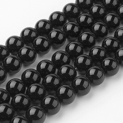 

Natural Black Agate Bead Strands Round Grade A Dyed & Heated 885mm Hole 1mm about 4547pcsstrand 14938cm