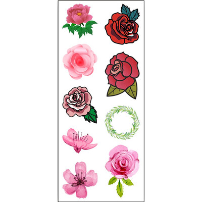 

〖Follure〗10PCSFlower Rose Tattoo Stick Environmental Protection Waterproof