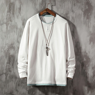 

Toponeto Mens Autumn New Trend Fashion Letter Print Loose Comfortable Long Sleeve Tops