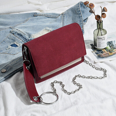 

Frosted texture red chic chain bag women 2019 new Korean version of Joker small square bag shoulder slung womens bags
