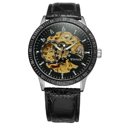 

Winner 8085 Men Fashion Automatic Mechanical Business Wrist Watch Luxury Fashion Military Watch Men Skeleton Dial Stainless Steel
