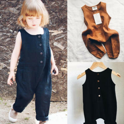 

Summer Newborn Toddler Kids Baby Girls Cotton Romper Sleeveless Bodysuit Outfits