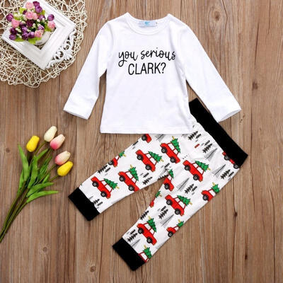 

Toddler Kids Baby Boy Girl Long Sleeve T-shirt Xmas Long Pant Clothes Outfit Set