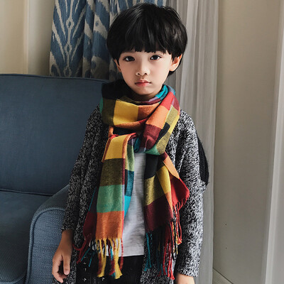 

Autumn&winter new cashmere imitation cashmere childrens plaid parent-child scarf plaid ladies hit color change shawl wholesale