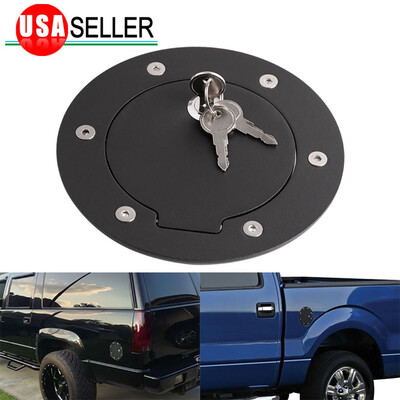 

For 02-09 Dodge Ram 1500 Matte Aluminum Fuel Gas Door Cover CapKey