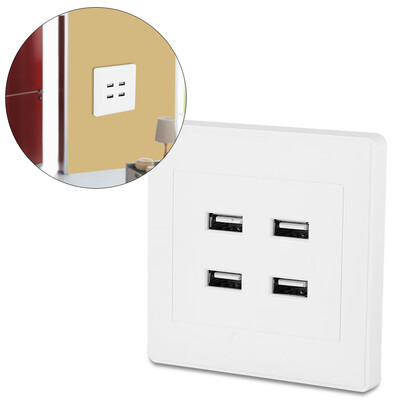 

4 USB Ports DC 5V Home Office Electric Wall Mounted Power Socket Charger Outlet110250V USB OutletUSB Wall Mounted Socket