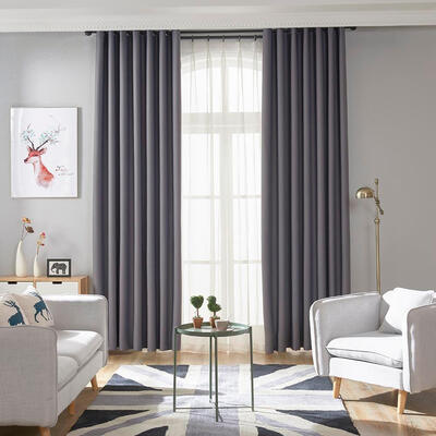 

Simple Pure Color Home Blackout Curtain Study Bedroom Window Drapes Curtain