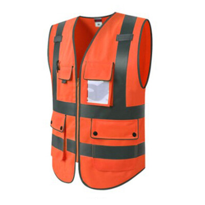

Breathable Reflective Fluorescent Vest Outdoor Work Safety Multi Pockets
