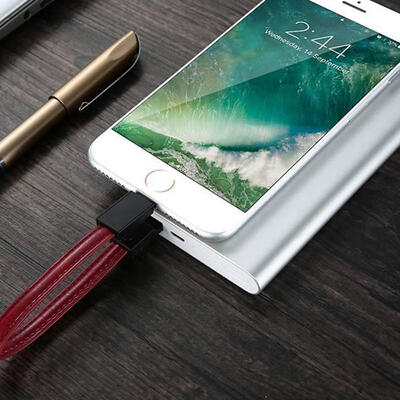 

USB Cables for iPhone Charge for Lightning Cable for iPhone 7 6 X 5s iPad Key Chain Leather