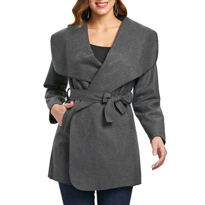 

Tie Waist Felt Coat