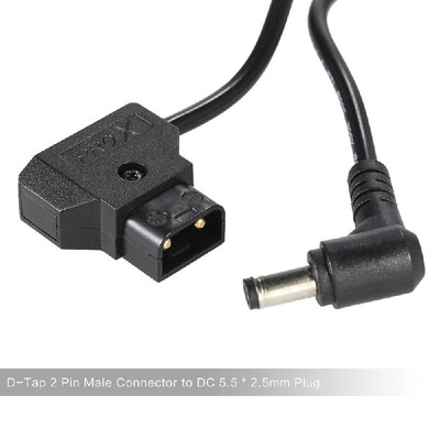 

D-Tap 2 Pin Male Connector to DC 55 25mm Plug Power Cord Cable for BMCC BMPC DSLR Rig Power Supply 113cm in Length