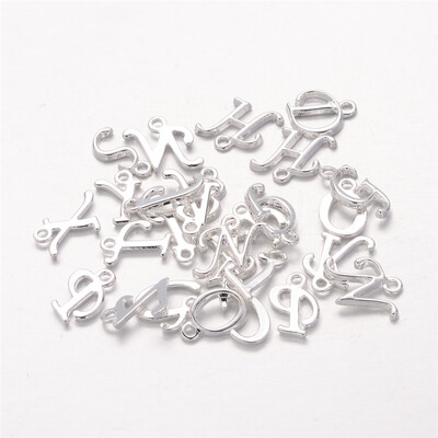 

PH PANDAHALL 200 PCS Random Silver Plated Alloy Alphabet Letter Pendants European Charms Bracelet Jewellery Making