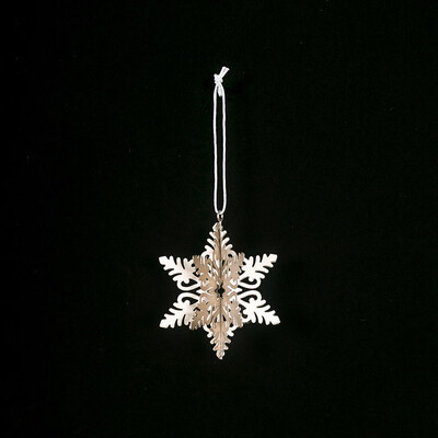 

Siaonvr Wrought Iron Cutout Three-dimensional Snowflake Pendant Christmas Tree Decor