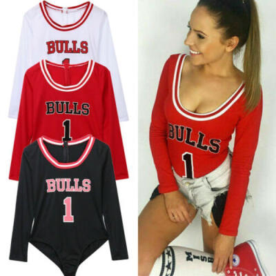 

Hot Women Long Sleeve Bodysuit Stretch Bulls V Neck Leotard Body Tops Jumpsuit