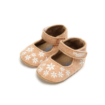 

WEIXINBUY Baby First Walkers for Girls Cotton Princess bow lace soft bottom non-slip baby toddler shoes