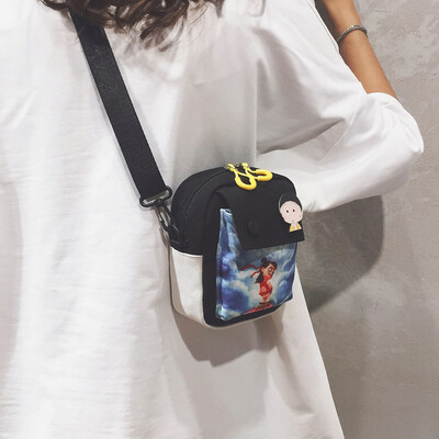 

Small bag female new 2019 summer canvas bag shoulder Messenger bag tide Korean fashion personality girl which bag