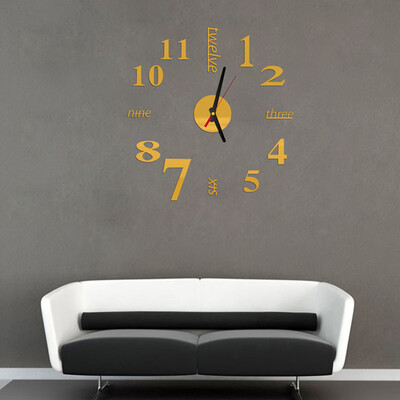 

Siaonvr Mini Modern DIY Wall Clock 3D Sticker Design Home Office Room Decor GD
