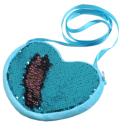 

Tailored Cartoon Children Bag Cute Girl Love Shoulder Bag Heart-shaped Sequins Purse