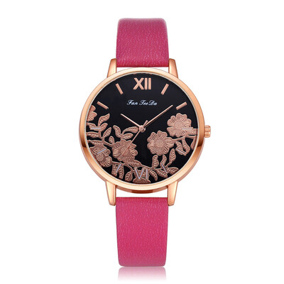

FanTeeDa Brand New Women Watches Brand Luxury Rose Gold Round Fashion Popular Wristwatch Female Quartz Watch Women Watch 533