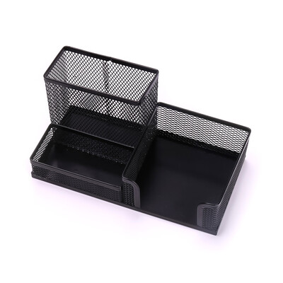 

Metal Mesh Home Office Pen Pencils Holder Makeup Brushes Holder Desk Stationery Storage Organizer Box-Red