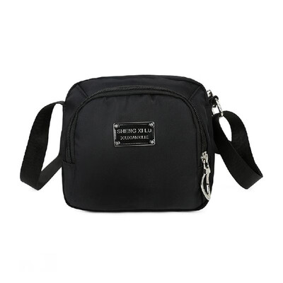 

New Fashion Women Crossbody Bag Nylon Waterproof Zipper Fastening Pockets Solid Shoulder Bag
