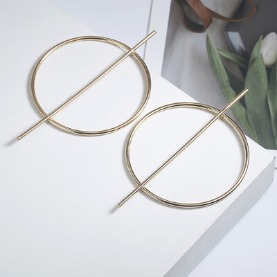 

New Fashion Big Hoop Earrings For Women Round Circle Golden Silver Color Earrings Punk Statement Geomeric Earrings For Brinco