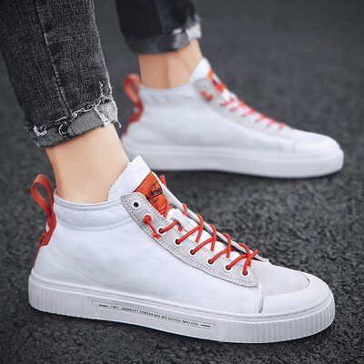 

Summer Mens Shoes Fashion Small White High-Up Canvas Board Shoes Leisure Baitie Cloth Shoes Autumn Fashion Shoes