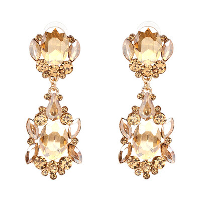 

AOTEMAN 2019 Rose Gold Color Good Trend Fashion Full Crystal Earring Vintage Statement Stud Earrings