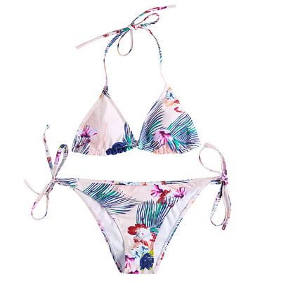 

Women Wire Free Print Padded Bikini