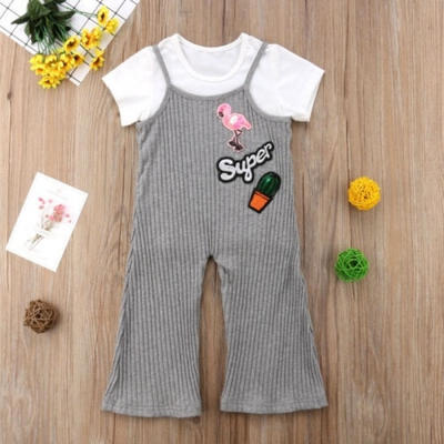 

2Pcs Kid Infant Baby Girl Top T-shirtBell Pants Outfit Jumpsuit Clothes Hot Sale