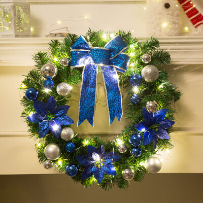 

Tailored DIY Merry Christmas Wreath Garland Window Door Decorations Bowknot Ornament A