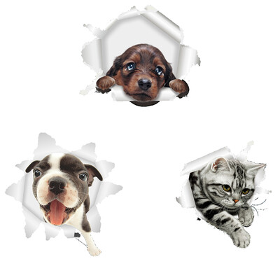 

3D Lovely Pet Self-adhesive Wallpaper Children Living Room Bathroom Toilet Decals Mural Tattoo