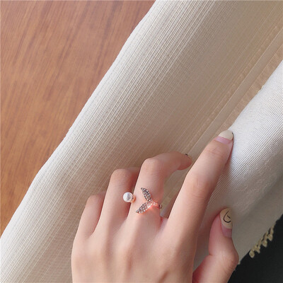 

2019 new brand design bamboo opening adjustable female ring series ring generous minimalist Korean ring for women