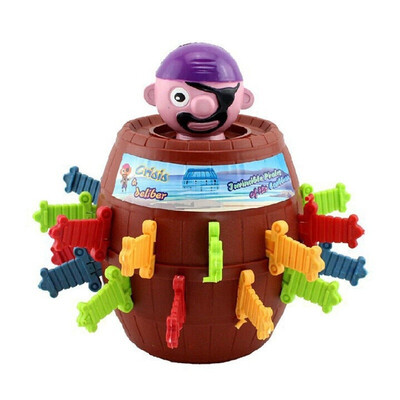 

Christmas Gift Kids Children Funny Lucky Stab Pop Up Toy Gadget Pirate Barrel Game Toy Size 988cm
