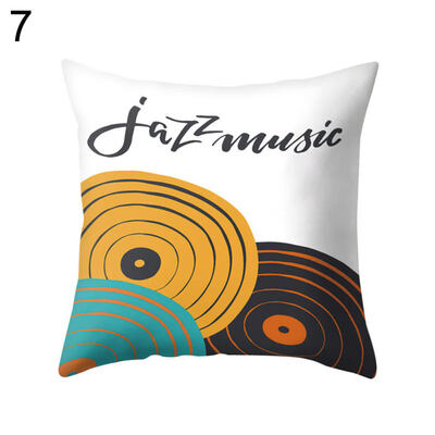 

Jazz Music Drum Cello Tuba Pillow Case Cushion Cover Bed Car Cafe Office Decor