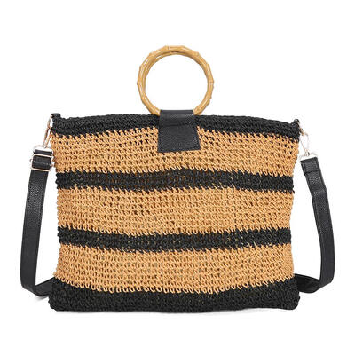 

Striped Shoulder Handbags Woven Women Crossbody Bags Large Shopping Totes