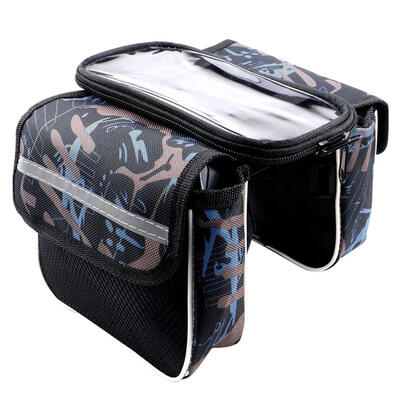 

Bicycle Bags Cycling Bike Front Frame Bag Tube Pouch Phone Storage Bag