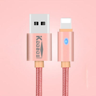 

KOOBOS Aluminum Alloy 8Pin Lightning Charging Data Cable For IPHONE 21A USB Cable With Indicator 2M 12M-2m