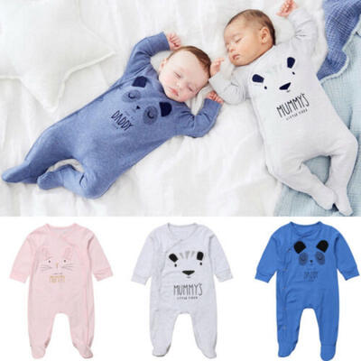 

US Newborn Baby Boy Girls Bear Cotton Romper Jumpsuit Bodysuit Outfit Clothes