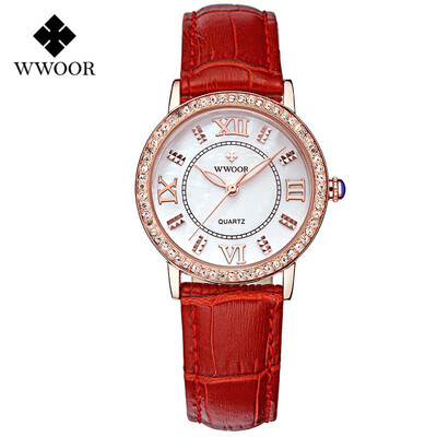 

WWOOR grip love watch non-mechanical ladies watch belt fashion rhinestones