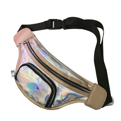 

Hip Hop Men Women Holographic Laser Crossbody Chest Bag Zipper Waist Fanny Pack