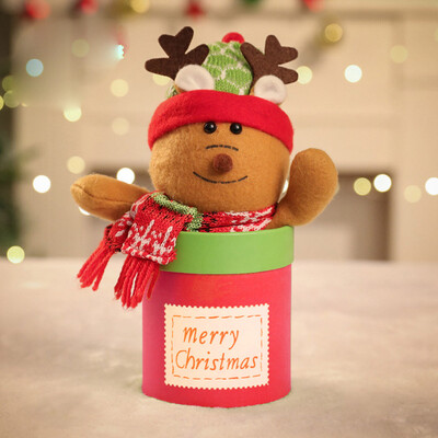 

Siaonvr Christmas Plush Doll Candy Box Gift Box Christmas Window Desktop Decoration