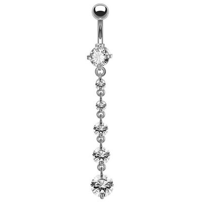 

Belly Piercing Fashion New Personality Six Zircon Umbilical Buckle Umbilical Abdomen Zircon Shiny Navel Piercing ombli