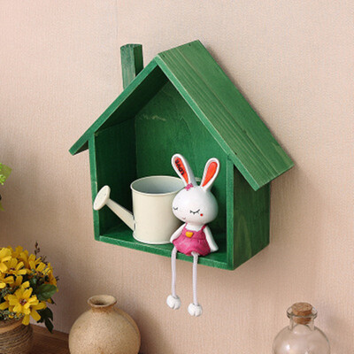 

Wall Deocr Colourful House Shape Hanging Storage Shelf