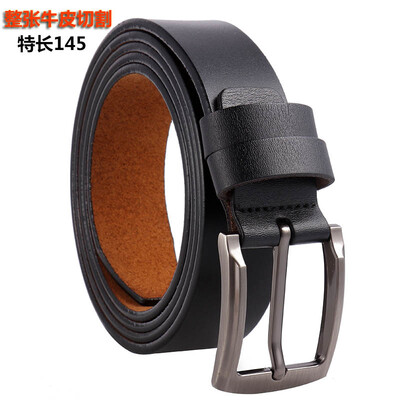 

f large size mens leather belt pin buckle belt belt super long leather belt length 145cm