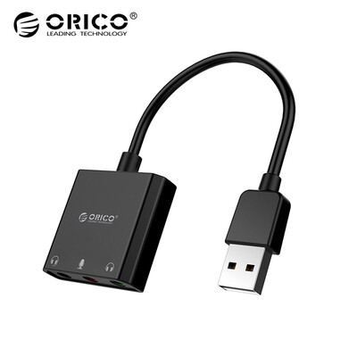 

ORICO USB external sound card free drive three-in-one desktop laptop universal headset microphone converter headset two in one SKT3
