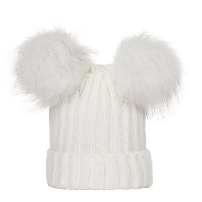 

Children Winter Infant Wool Knitted Hat Cap Beanie WithTwo Double Beanie1-4Years