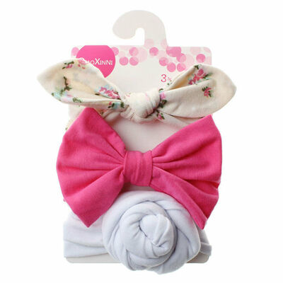 

3 PcsSet Kids Baby Girls Cotton Bow Knot Headband Children Hair Band Head Wear