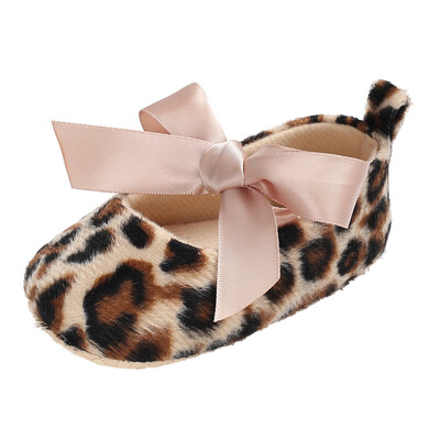 

Toddler Cute Girl Leopard Print Tie Soft Newborn Anti-slip Baby Shoes